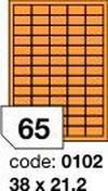 Oranžové fluo etikety Rayfilm R0133.0102F, 38x21,2 mm, 1.000 listů A4, 65000 etiket