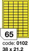 Žluté samolepicí etikety Rayfilm R0121.0102A, 38x21,2 mm, 100 listů A4, 6500 etiket