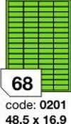 Zelené samolepicí etikety Rayfilm R0120.0201F, 48,5x16,9 mm, 1.000 listů A4, 68000 etiket