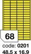 Žluté samolepicí etikety Rayfilm R0121.0201F, 48,5x16,9 mm, 1.000 listů A4, 68000 etiket