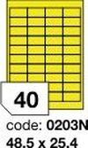 Žluté fluo etikety Rayfilm R0131.0203NF, 48,5x25,4 mm, 1.000 listů A4, 40000 etiket