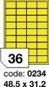 Žluté samolepicí etikety Rayfilm R0121.0234D, 48,5x31,2 mm, 300 listů A4, 10800 etiket