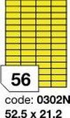 Žluté samolepicí etikety Rayfilm R0121.0302NF, 52,5x21,2 mm, 1.000 listů A4, 56000 etiket