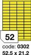 Žluté fluo etikety Rayfilm R0131.0302F, 52,5x21,2 mm, 1.000 listů A4, 52000 etiket