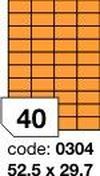 Oranžové fluo etikety Rayfilm R0133.0304F, 52,5x29,7 mm, 1.000 listů A4, 40000 etiket
