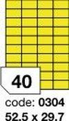 Žluté fluo etikety Rayfilm R0131.0304F, 52,5x29,7 mm, 1.000 listů A4, 40000 etiket