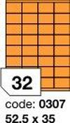 Oranžové fluo etikety Rayfilm R0133.0307F, 52,5x35 mm, 1.000 listů A4, 32000 etiket