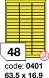 Žluté samolepicí etikety Rayfilm R0121.0401F, 63,5x16,9 mm, 1.000 listů A4, 48000 etiket
