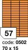 Oranžové fluo etikety Rayfilm R0133.0502F, 70x15 mm, 1.000 listů A4, 57000 etiket