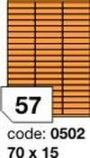 Oranžové fluo etikety Rayfilm R0133.0502D, 70x15 mm, 300 listů A4, 17100 etiket