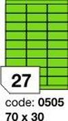 Zelené fluo etikety Rayfilm R0130.0505F, 70x30 mm, 1.000 listů A4, 27000 etiket