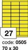 Žluté samolepicí etikety Rayfilm R0121.0505F, 70x30 mm, 1.000 listů A4, 27000 etiket