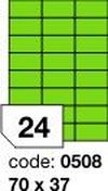 Zelené fluo etikety Rayfilm R0130.0508A, 70x37 mm, 100 listů A4, 2400 etiket