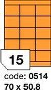 Oranžové fluo etikety Rayfilm R0133.0514F, 70x50,8 mm, 1.000 listů A4, 15000 etiket
