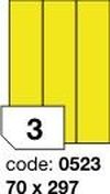 Žluté fluo etikety Rayfilm R0131.0523D, 70x297 mm, 300 listů A4, 900 etiket