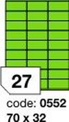 Zelené fluo etikety Rayfilm R0130.0552F, 70x32 mm, 1.000 listů A4, 27000 etiket
