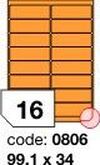Oranžové fluo etikety Rayfilm R0133.0806F, 99,1x34 mm, 1.000 listů A4, 16000 etiket