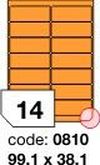 Oranžové fluo etikety Rayfilm R0133.0810D, 99,1x38,1 mm, 300 listů A4, 4200 etiket