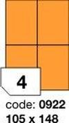 Oranžové fluo etikety Rayfilm R0133.0922F, 105x148,5 mm, 1.000 listů A4, 4000 etiket