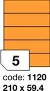 Oranžové fluo etikety Rayfilm R0133.1120F, 210x59,4 mm, 1.000 listů A4, 5000 etiket