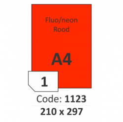 Červené fluo etikety Rayfilm R0132.1123D, 210x297 mm, 300 listů A4, 300 etiket