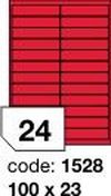 Červené fluo etikety Rayfilm R0132.1528D, 100x23 mm, 300 listů A4, 7200 etiket