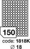 Bílé odnímatelné etikety Rayfilm R0102.1818KD, 18x18 mm, 300 listů A4, 45000 etiket