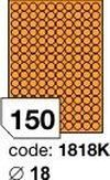 Oranžové fluo etikety Rayfilm R0133.1818KD, 18x18 mm, 300 listů A4, 45000 etiket