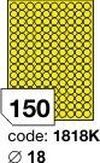 Žluté samolepicí etikety Rayfilm R0121.1818KD, 18x18 mm, 300 listů A4, 45000 etiket