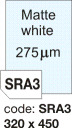 Bílá matná laser PET fólie 275 mikronů, Rayfilm R1072.SRA3A, 320x450 mm, 100 listů SRA3, 