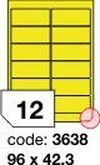 Žluté fluo etikety Rayfilm R0131.3638F, 96x42,3 mm, 1.000 listů A4, 12000 etiket