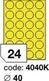 Žluté samolepicí etikety Rayfilm R0121.4040KA, 40x40 mm, 100 listů A4, 2400 etiket