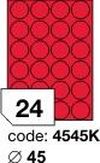 Červené fluo etikety Rayfilm R0132.4545KD, 45x45 mm, 300 listů A4, 7200 etiket