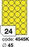 Žluté samolepicí etikety Rayfilm R0121.4545KF, 45x45 mm, 1.000 listů A4, 24000 etiket