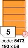 Oranžové fluo etikety Rayfilm R0133.5473F, 190x58 mm, 1.000 listů A4, 5000 etiket