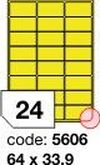 Žluté samolepicí etikety Rayfilm R0121.5606D, 64x33,9 mm, 300 listů A4, 7200 etiket