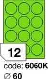 Červené fluo etikety Rayfilm R0132.6060KD, 60x60 mm, 300 listů A4, 3600 etiket