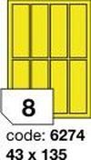 Žluté samolepicí etikety Rayfilm R0121.6274F, 43x135 mm, 1.000 listů A4, 8000 etiket