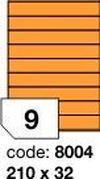 Oranžové fluo etikety Rayfilm R0133.8004F, 210x32 mm, 1.000 listů A4, 9000 etiket