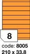 Oranžové fluo etikety Rayfilm R0133.8005F, 210x33,8 mm, 1.000 listů A4, 8000 etiket