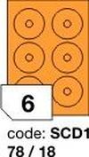 Oranžové fluo etikety Rayfilm R0133.SCD1F, 78x18 mm, 1.000 listů A4, 6000 etiket