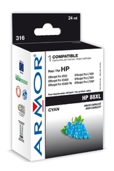 Kompatibilní inkoust ARMOR K20257W4 pro HP Officejet K550, cyan, HC, 24 ml, C9391A