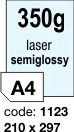 Oboustranně pololesklý laser papír - 350 g/m2 Rayfilm R0299.1123X, 210 x 297 mm, 200 listů A4, 