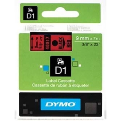 Dymo, originální páska do tiskárny štítků, 40917, S0720720, černý tisk/červený podklad, 7m, 9mm, D1