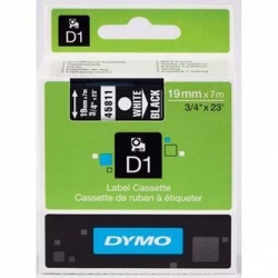 Dymo, originální páska do tiskárny štítků, 45811, S0720910, bílý tisk/černý podklad, 7m, 19mm, D1