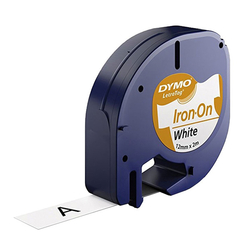 Dymo, originální páska do tiskárny štítků, S0718850, černý tisk/bílý podklad, 2m, 12mm, LetraTag nažehlovací páska