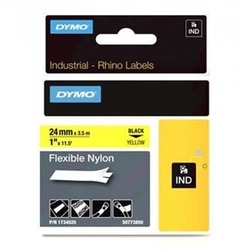 Dymo, originální páska do tiskárny štítků, 1734525, S0773850, černý tisk/žlutý podklad, 3.5m, 24mm, RHINO nylonová flexibilní