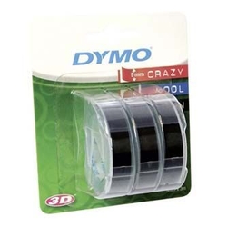 Dymo, originální páska do tiskárny štítků, S0847730, černý podklad, 3m, 9mm, 3D, 1 blistr/3 ks
