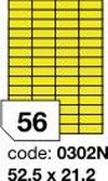 Žluté fluo etikety Rayfilm R0131.0302NF, 52,5x21,2 mm, 1.000 listů A4, 56000 etiket