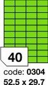 Zelené samolepicí etikety Rayfilm R0120.0304F, 52,5x29,7 mm, 1.000 listů A4, 40000 etiket
